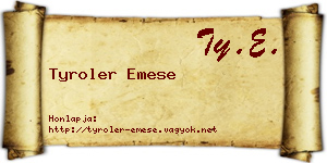Tyroler Emese névjegykártya